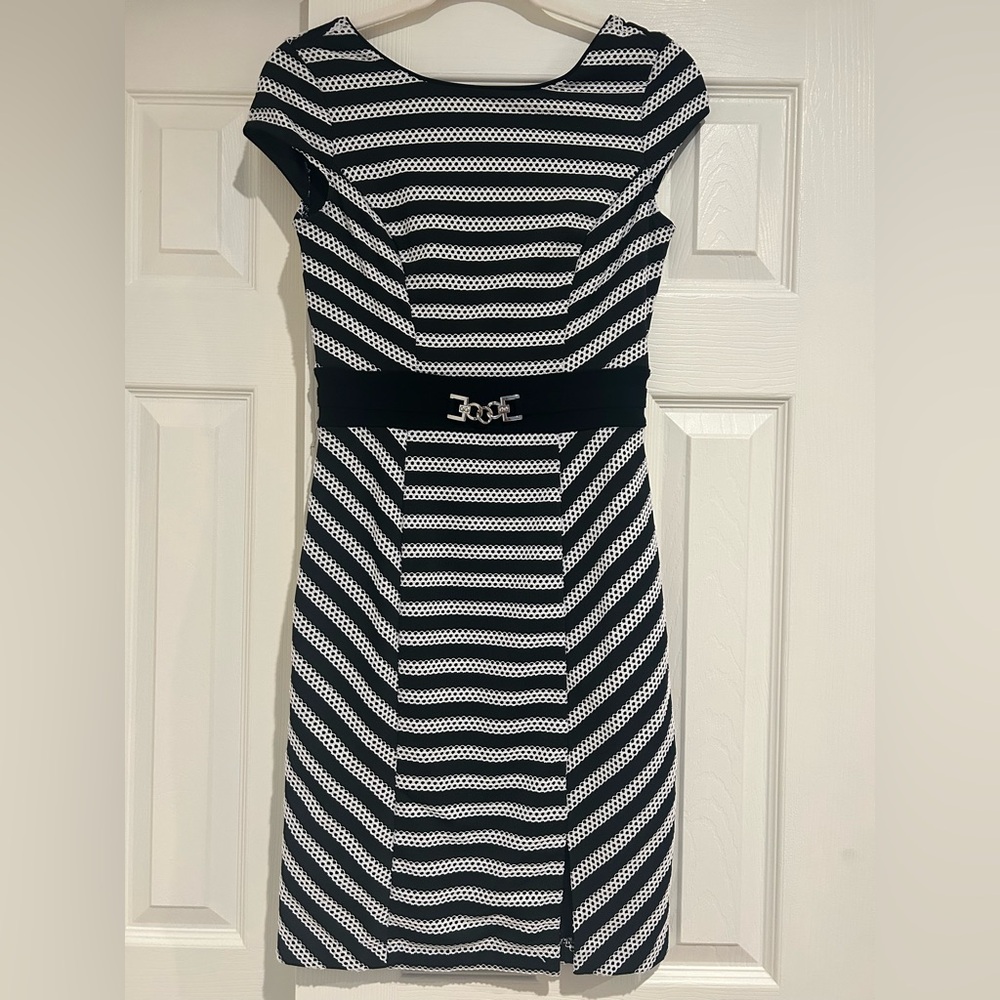 Black and White Striped Formal Dress size 0